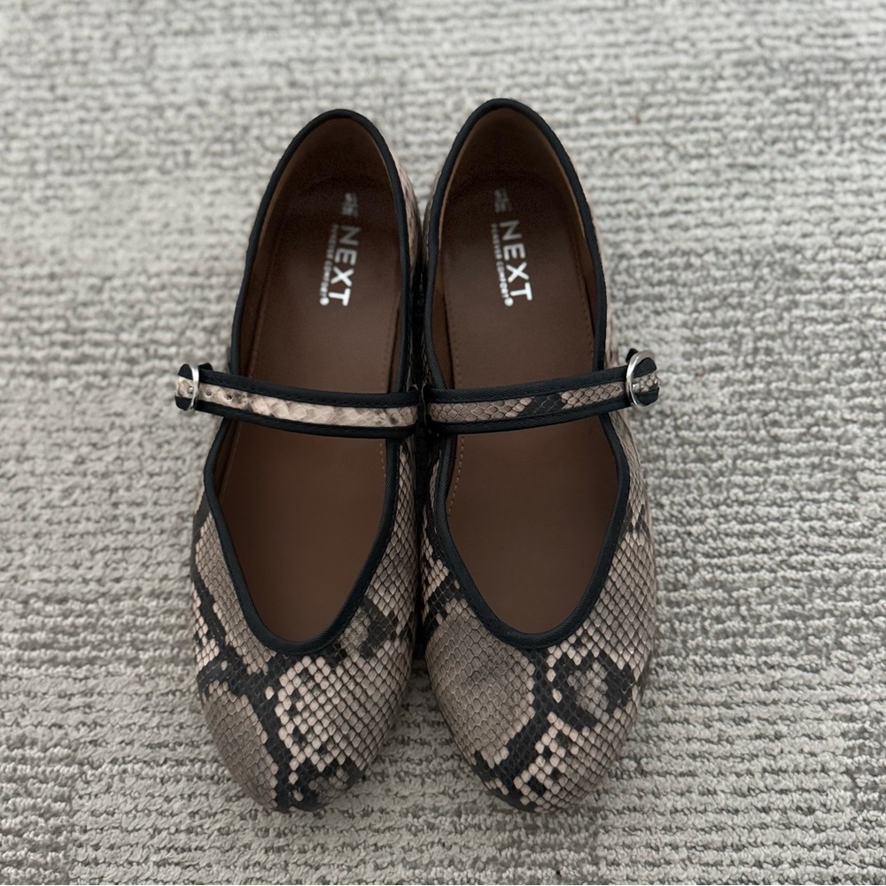 Snake Print Mary Jane Flats